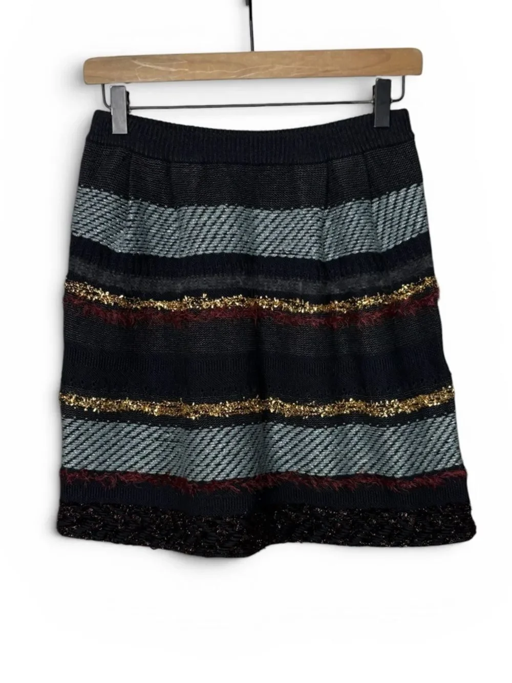 Tory Burch Tinsel Merino Wool Alpaca Blend Short Skirt Size XS